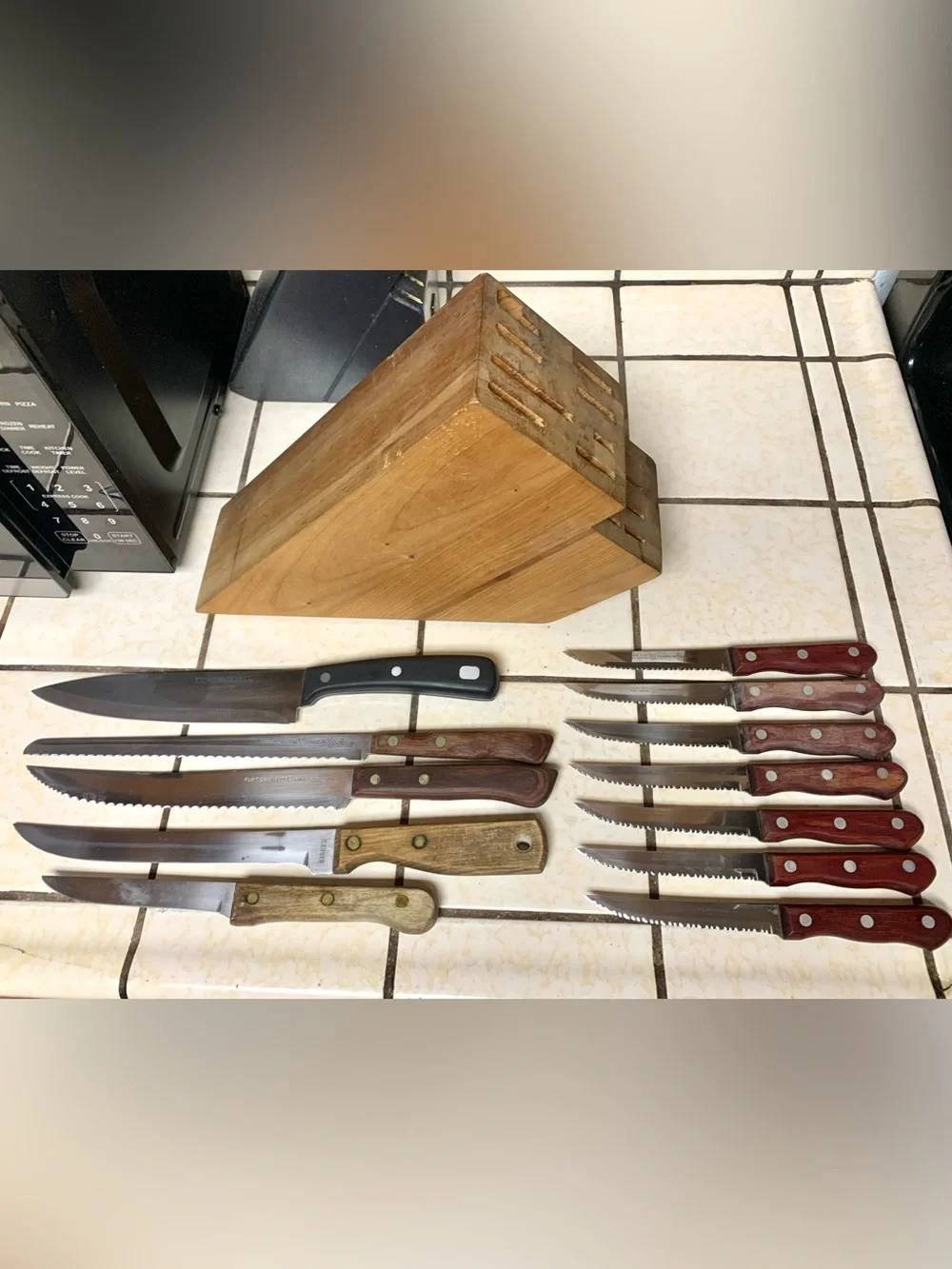 Kitchen Knives Cuttlery Set 12pc with Wooden Storage Block Tramontina